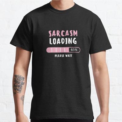 Мужская мода повседневная футболка с коротким рукавом Sarcasm Loading Classic Oversize