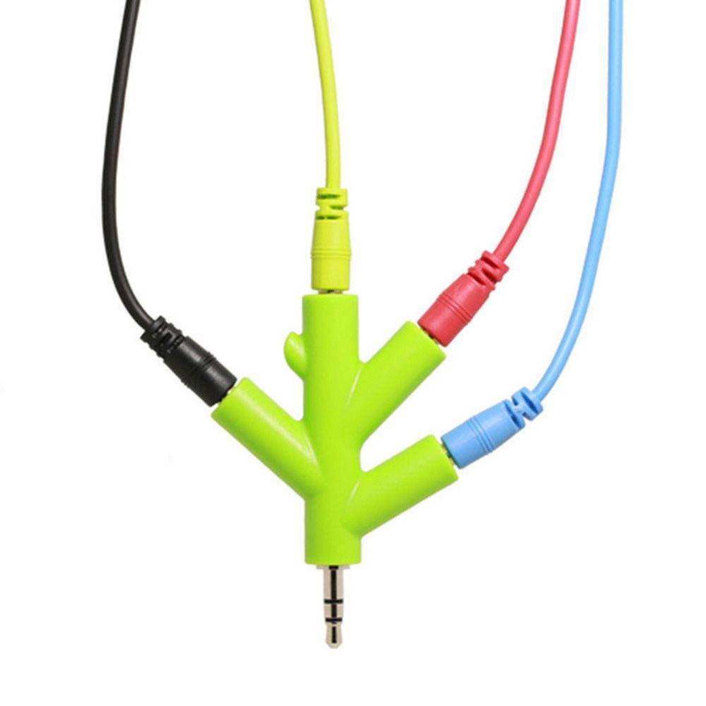 Разветвитель для наушников Aux Multi 4 Way 3,5 мм, порт для адаптера наушников