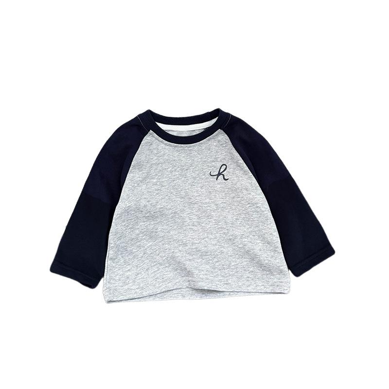 Baby Autumn Shoulder Sleeves Long-Sleeved T-Shirt Children'S Autumn Outdoor Casual Overalls Two-Piece Set Baby Outing Clothes