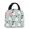 Penguins Insulated Lunch Box Reusable Cooler Tote Bag Waterproof Lunch Holder Lunch Bag Gift for Women Men Work Picnic Travel