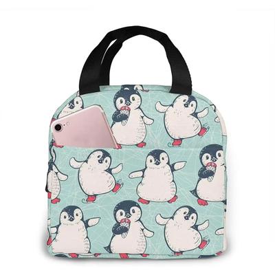 Изолированный ланч-бокс Penguins, многоразовая сумка-холодильник, водонепроницаемый держатель для ланча, сумка для ланча, подарок для женщин, мужчин, работы, пикника, путешествий