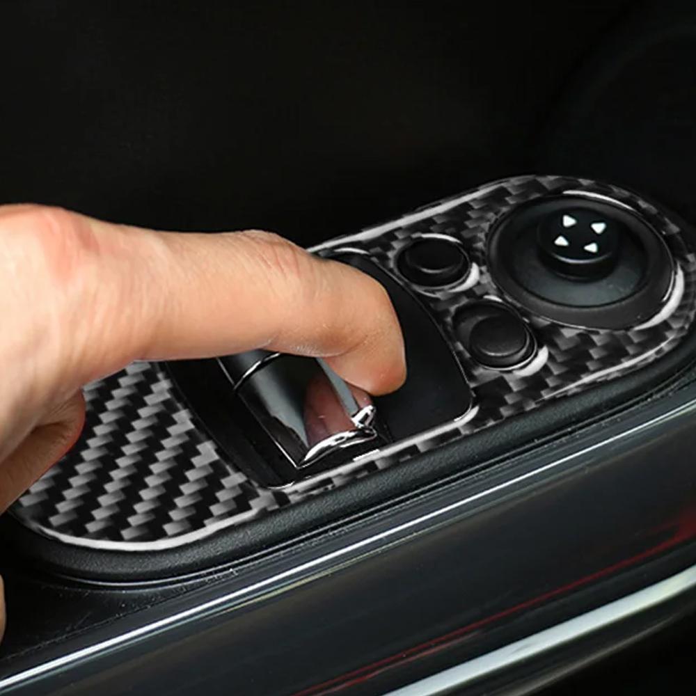 For MINI Cooper F56 2014-2021 LHD RHD Window Lift Switch Panel Carbon Fiber Sticker Trim Front Rear Door Control Frame Interior