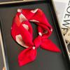 100% Real Silk Scarf Women Elegant Floral Print Foulard Neck Hairband Female Small Square Scarves Spring Kerchief Tie New