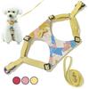 Yuriya Dog Милый Средний Поводок Для Собак Менее Легко Для Гулять Pet M Шлейка, Торс, Набор, Стильный, Печатный, Бантик, Ограничивающий, Легкий, Регулируемый,