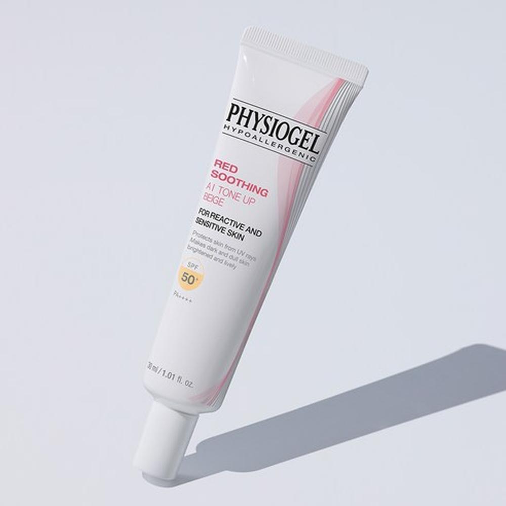 Physiogel Red Soothing AI Tone Up Beige Sunscreen SPF50+ PA++++ 30ml UV Protection Brightening, Korean