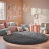 2x2m Super Soft Plush Round Rug Mat Fluffy White Carpets for Living Room Home Decor Bedroom Kid Room Decoration Salon Thick Pile Rug