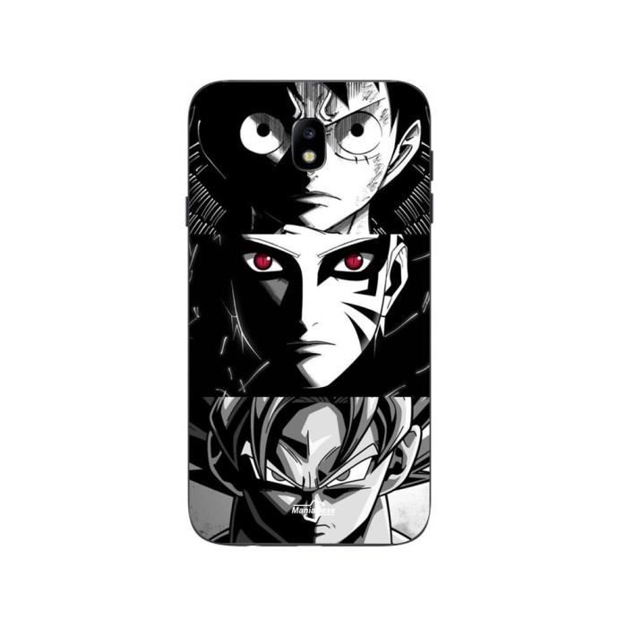 Чехол - Maniacase - Samsung Galaxy J7 2018 - Аниме Манга - Черно-белый - Мягкий