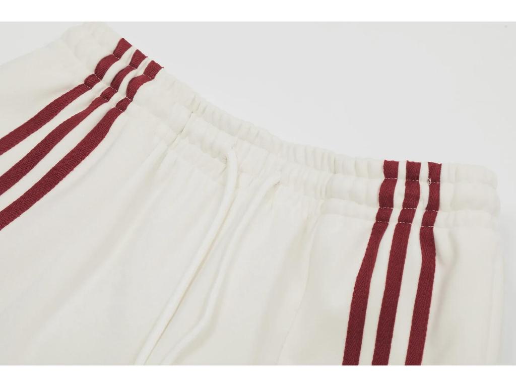 Женские полосатые спортивные брюки широкого кроя 2025 года — американский повседневный стиль High Street, европейский стиль хип-хоп-джаз