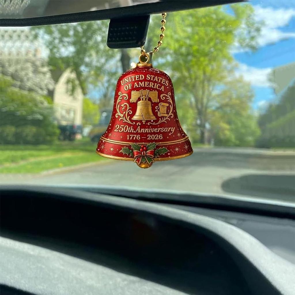 250th Anniversary Bell Ornament Vintage-Style Metal Doorbell 250th Commemorative Bell Ornament for Home Or Garden Christmas Tree