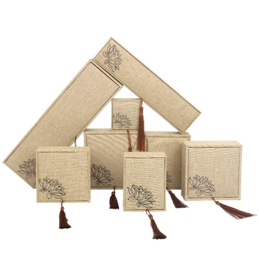 Chinese Style Chinese Jewelry Display Box Hanmade Fabric Necklace Storage Box Women