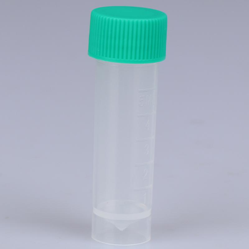 Пластиковый флакон для пробирки емкостью 5 мл со спиральной уплотнительной крышкой
