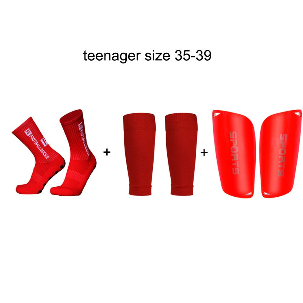 Youth 3 Pairs/Set of Soccer Shin Guard Football Grip Socks and Soccer Sleeves Crew Football Sport Socks for Teenagers