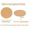 4/8/12pcs Cork Coasters for Drinks Teacup Coffee Cup Round Absorbent Coasters Cold Hot Beverages Drink Coaster for Bar Kitchen