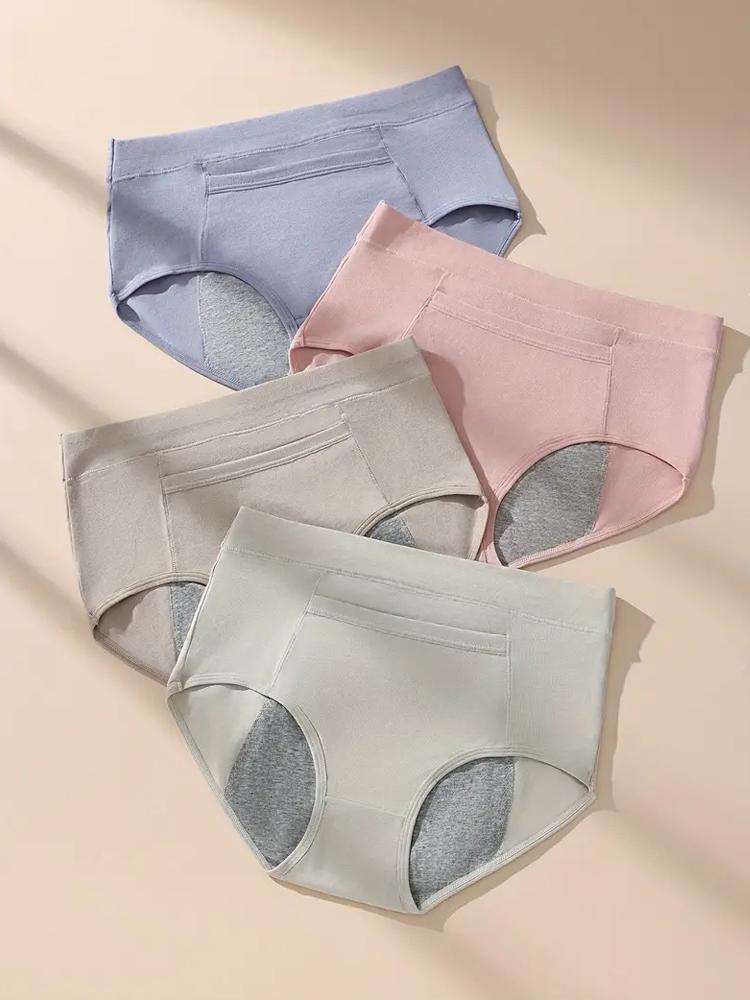 4 шт. женские менструальные трусы физиологические трусы герметичное нижнее белье женские менструальные трусы с высокой талией хлопковые трусы нижнее белье