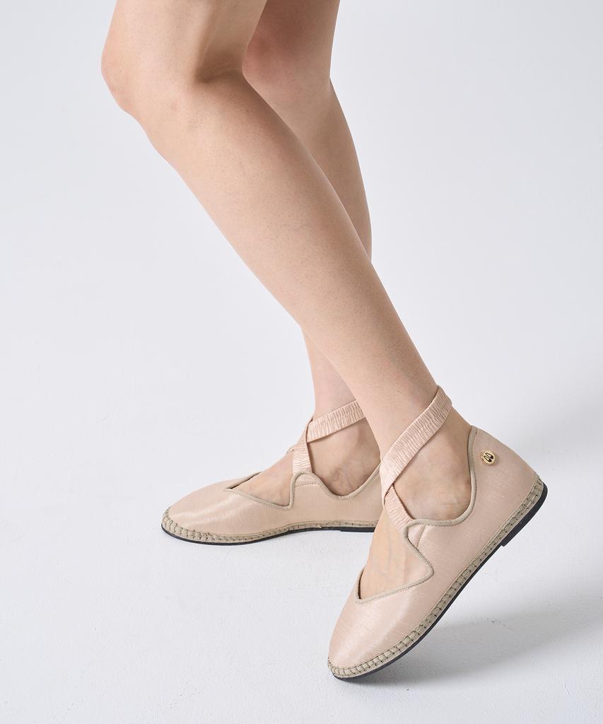 Sveti Stefan Elastic Band Ballerina Loafers_Cream Collar