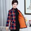Women's Large Size Thickened Warm Plaid Shirt Large Size Stand-up Collar Casual Shirt Long Warm Shirt