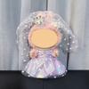 [Cloth Only] the Princess Style Clothes for 38cm Plush  Dolls, Checkered Puffy Skirt Set with Bow Headband.