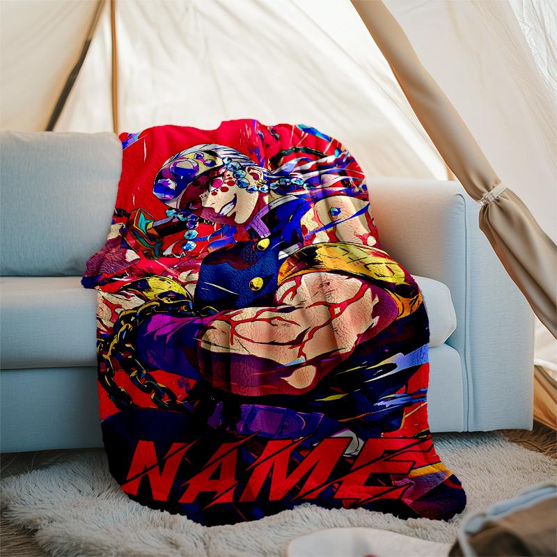 Personalized Custom Name Blanket - Demon Slayer characters Print Design,Blanket for Sofa,Bed,Travel,Camping - Soft and Warm, Great Gift