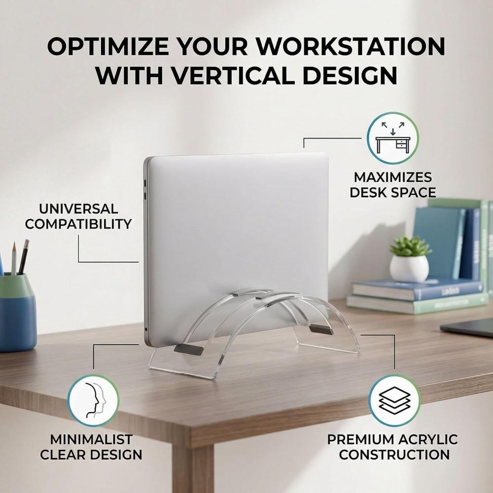 Minimalist Acrylic Laptop Stand Transparent Notebook Dock Invisible Vertical Laptop Stand  Home