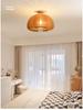 Stairwell Retro Japanese Solid Wood Pumpkin Pendant Light for Bedroom or Study