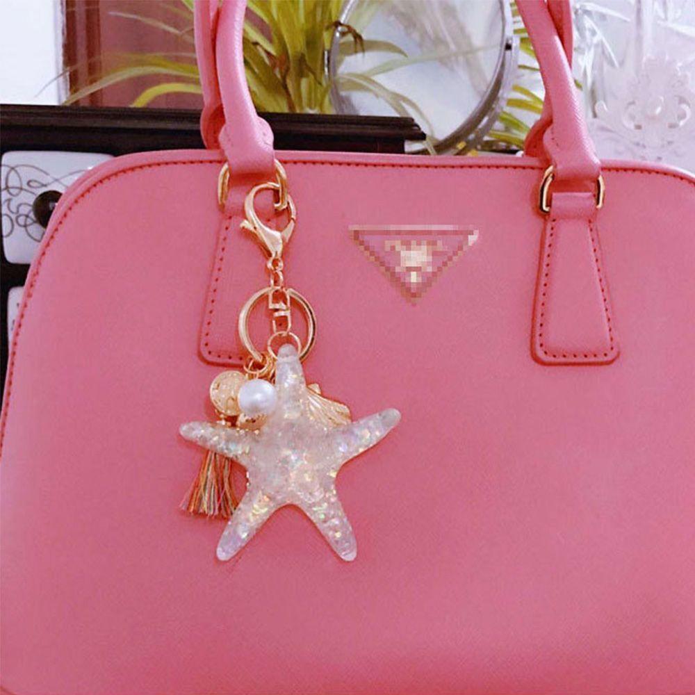 Chain Women Pendant Pearl Starfish Accessories Starfish Keychain Key Ring Shell Keychain Key Chains