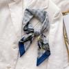 Headscarf imitation velvet scarf small thin fashion velvet French herringbone pattern versatile women's light luxury square scarf silk scarf