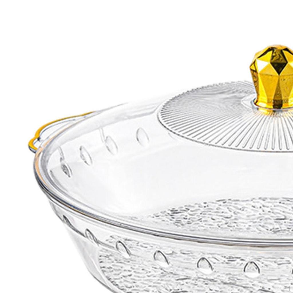 Fruit Bowl with Lid Decorative Dish Container Multipurpose Dessert Tray Food Serving