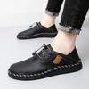 Casual Shoes Outdoor Hand-sewn Large Size Manually Sewn Leather Shoes Spring and Summer Breathable Driving Shoes Business Casual Men's Shoes