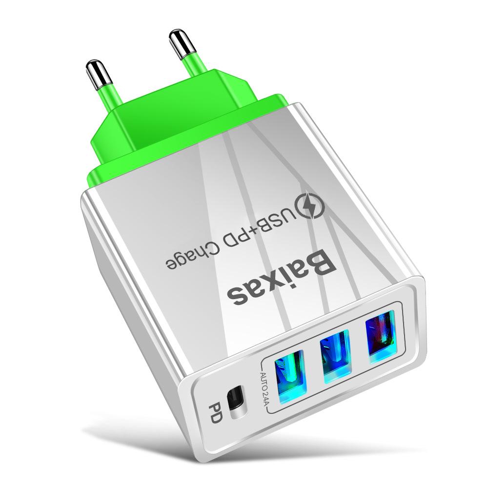 Универсальное 4-портовое USB-зарядное устройство для путешествий 5 В/2,4 А, адаптер быстрой зарядки - вилка AU/EU/UK/US
