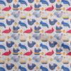 Cotton Flex Medium Blue Fabric Birds Rooster  Fabric For Sewing Printed Craft Fabric By The Yard 40 Inch