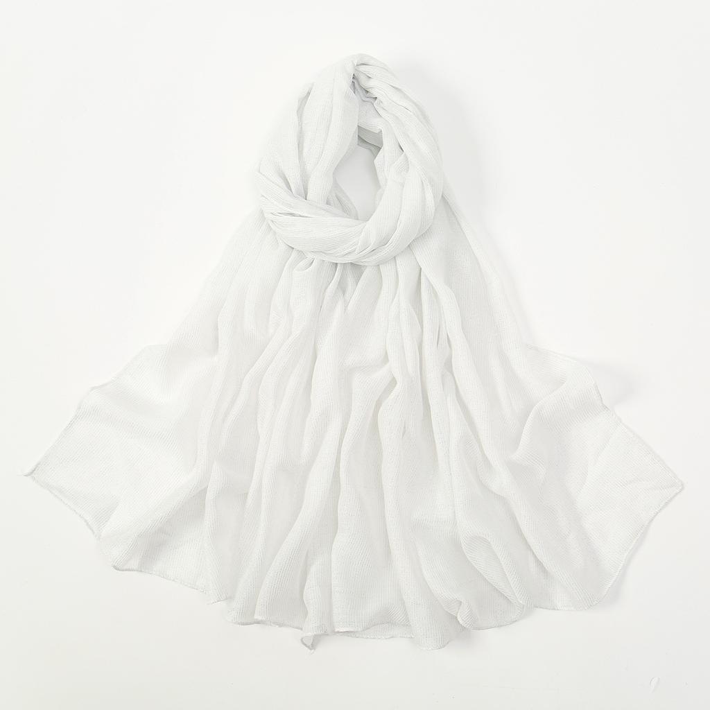 Big Size Pleated Shimmer Cotton Hijab Scarf For Women Muslim Long Shawls Solid Headscarf Wraps Islamic Headband Turban 180*90cm