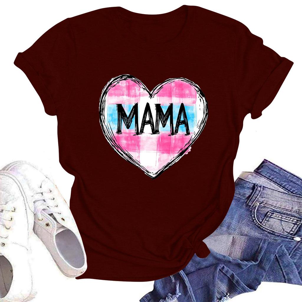 Женская повседневная футболка с круглым вырезом и короткими рукавами с принтом