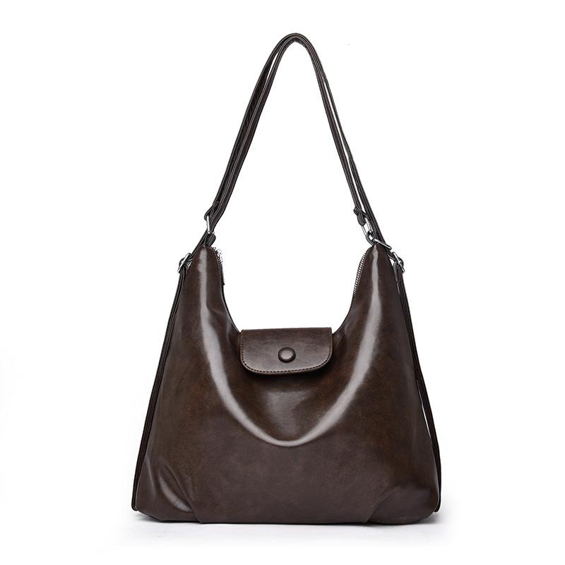 Retro soft leather backpack women's 2026 new versatile casual messenger bag large capacity class tote bag