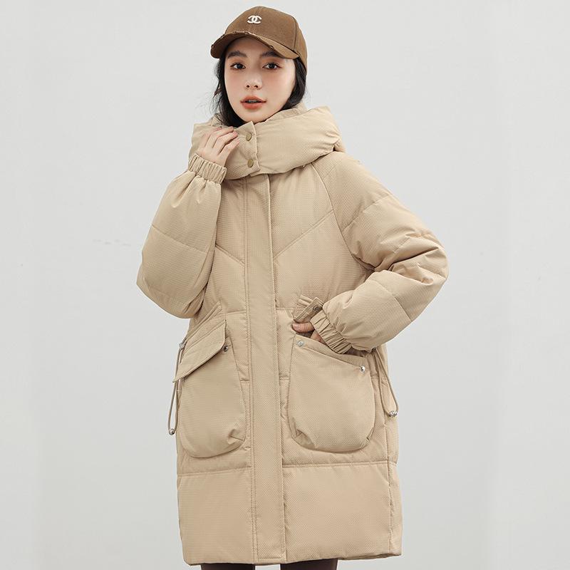 Women's Winter Jacket Coats Thickened Medium-length Cotton Outerwears Large Size Loose Hooded Fashion Youthful Woman Clothes