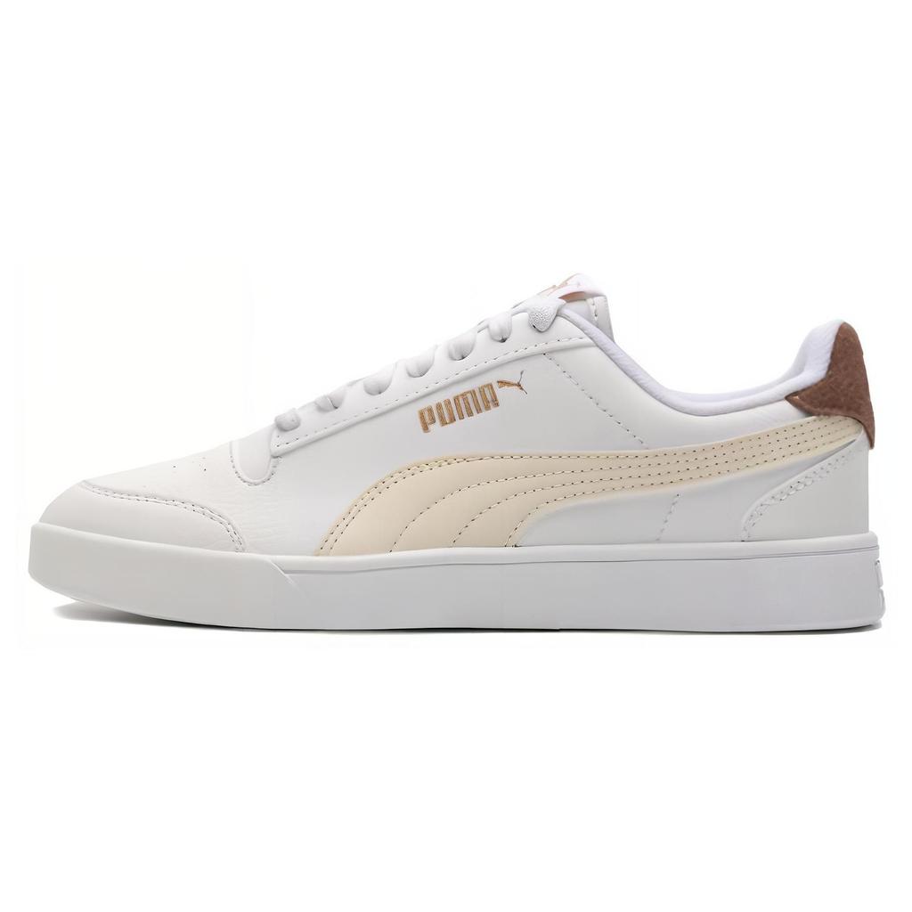 Puma Shuffle Round Toe Lace-Up Durable Lightweight Low-Top Skate Shoes Unisex Sneakers White Platinum 309668-29