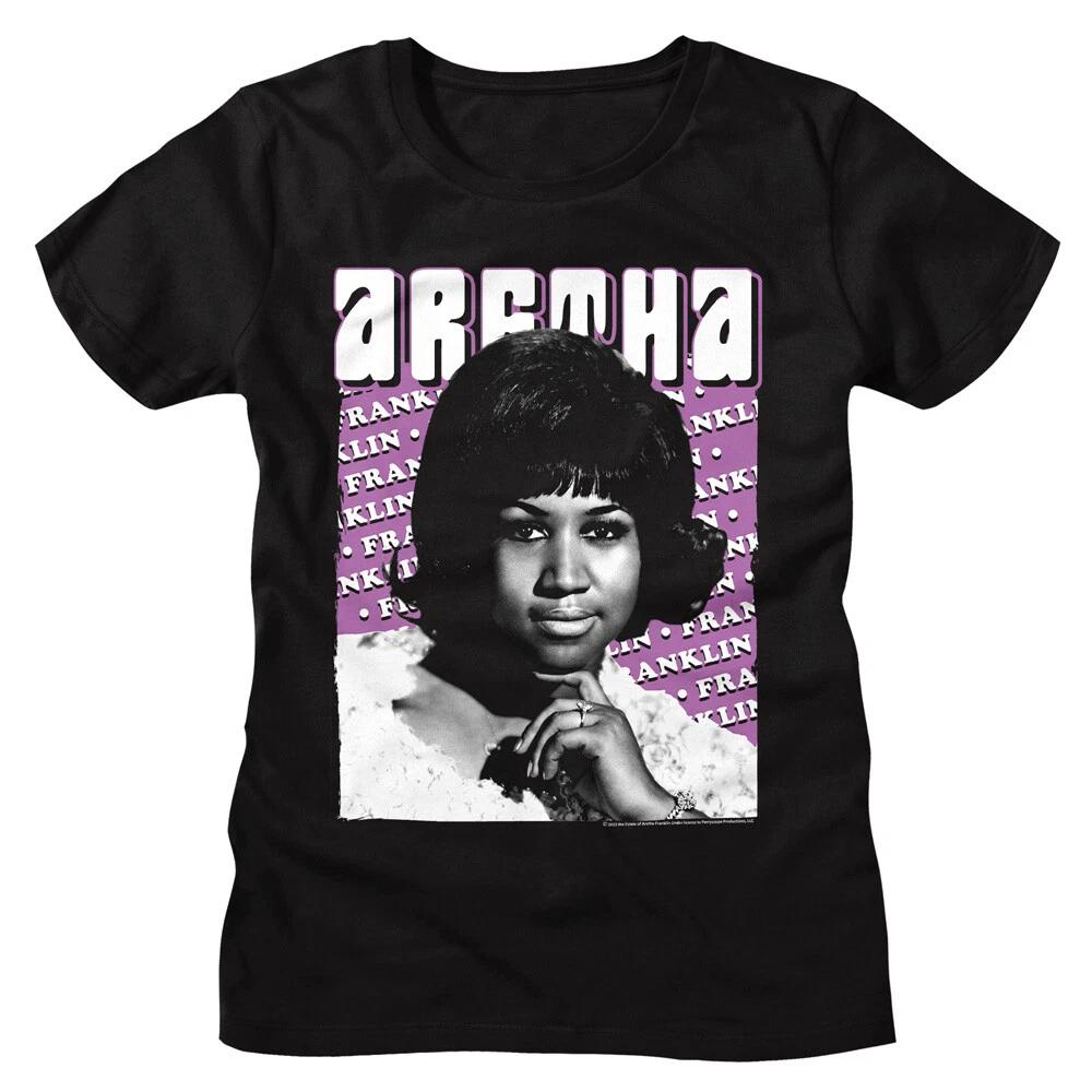 Aretha Franklin The Queen Of Soul Name Repeat Photo Women's T Shirt Music Merch
