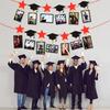 Black Gold Graduation Photo Banner Celebrate Picture Banner Graduation Hanging Decor  Classmates