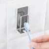 Stainless Steel Toothbrush Holder Wall Mounted Adhesive Toothbrush Cup Holder Space Saving Home Organizer