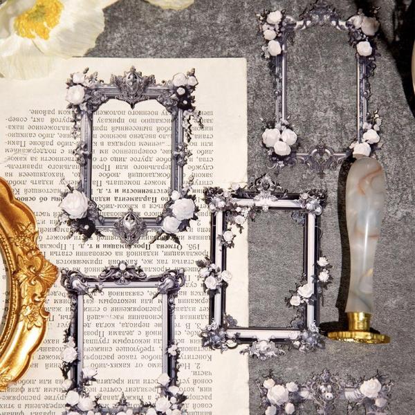 10 шт. Винтажная полая рамка для роз, декоративная бумага, идеально подходящая для коллажа, журналов, принадлежностей для скрапбукинга