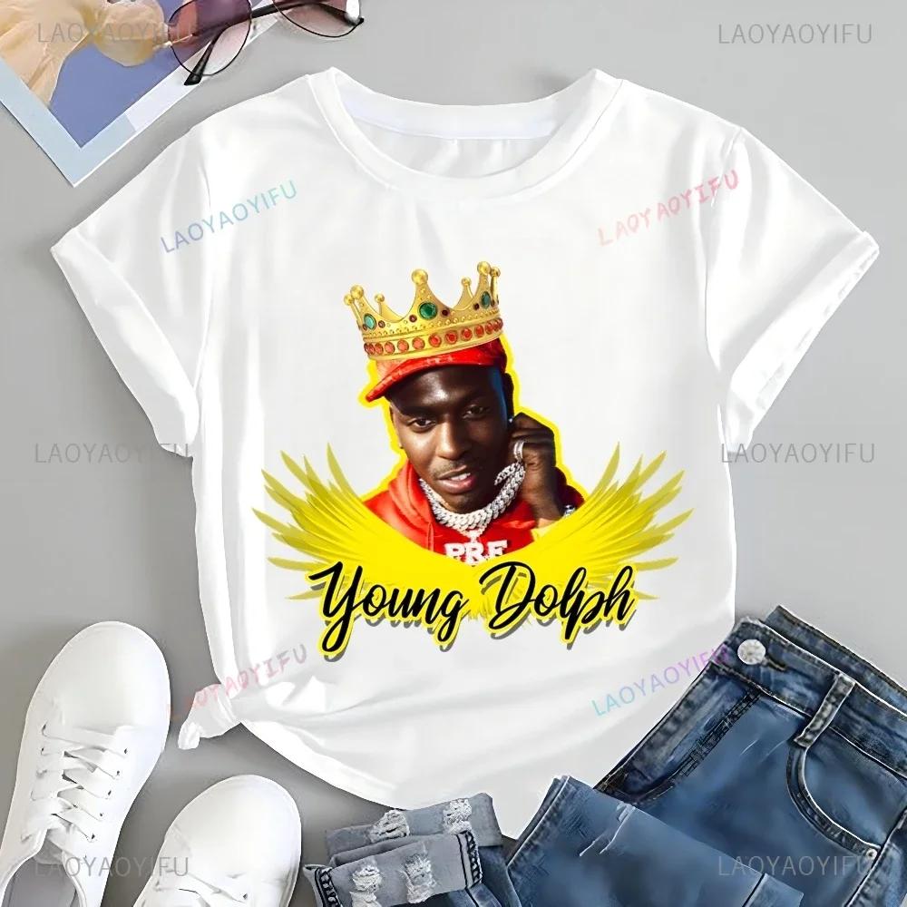 Young Dolph Rapper Printed T-shirt Top Young Dolph Neutral Trend Harajuku Short Sleeve Unisex Shirt Graphic Oversized T-shirt