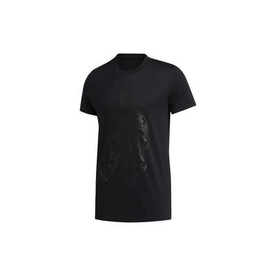 CNY Series Tiger Print Баскетбольная спортивная футболка с коротким рукавом Мужские топы Черные GH4996