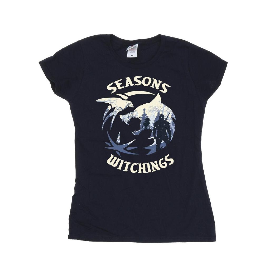 Netflix Womens/Ladies The Witcher Christmas Wolf Cotton T-Shirt
