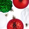Shatterproof Christmas baubles red green white 6 cm 35 pcs.