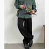 Men's Retro Brown Wide-Leg Sweatpants - Loose Straight Drape for Spring & Autumn