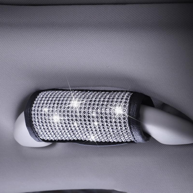 2 шт., универсальный чехол для перил автомобиля, защитные перчатки на крышу, салон автомобиля, блестящий защитный чехол со стразами и кристаллами