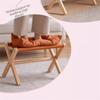 Cotton-filled Cushion Footstool Compact Design Folding Stool Shoe Changing Stool  Entryway Use