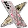 Розовый чехол с цветами персика для Samsung Galaxy S26 S25 S24 Ultra S23 S21 FE S22 Plus A53 A54 A34 A15 A25 A35 A55 A26 A36 A56 5G Тонкий прозрачный жесткий чехол
