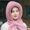 Large Hat and Scarf Two-piece Set Autumn Winter Faux Fur Solid Color Outdoor Hats Women Casual Warm Casual Scarf Hats