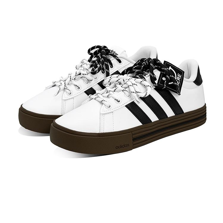 Adidas Daily 4.0 Adi Small Flower Abrasion Resistant Low top Skateboard Shoes Unisex Black White JR0077(Team862-)
