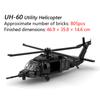 805 деталей MOC Вертолет UH-60 Black Hawk Строительные блоки - Большая модель военного самолета, Игрушка-конструктор для детей и Подарок